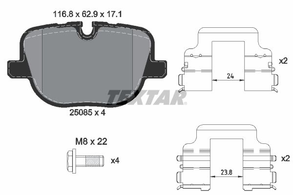TEXTAR 2508501 Brake Pad Set, disc brake