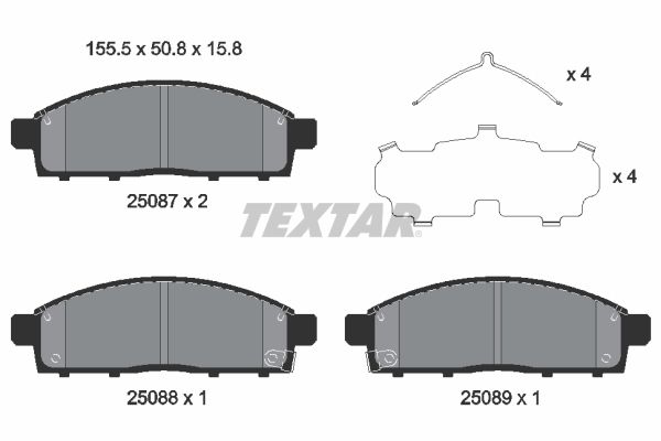 TEXTAR 2508703 Brake Pad Set, disc brake
