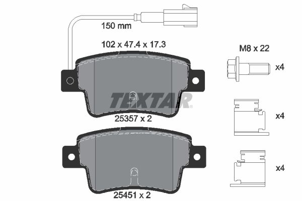 TEXTAR 2535701 Brake Pad Set, disc brake