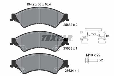Brake Pad Set, disc brake TEXTAR 2563201