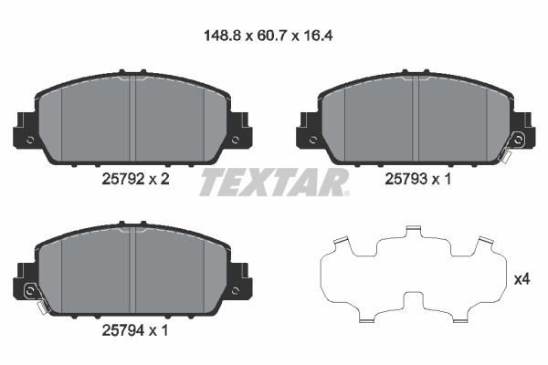 TEXTAR 2579201 Brake Pad Set, disc brake
