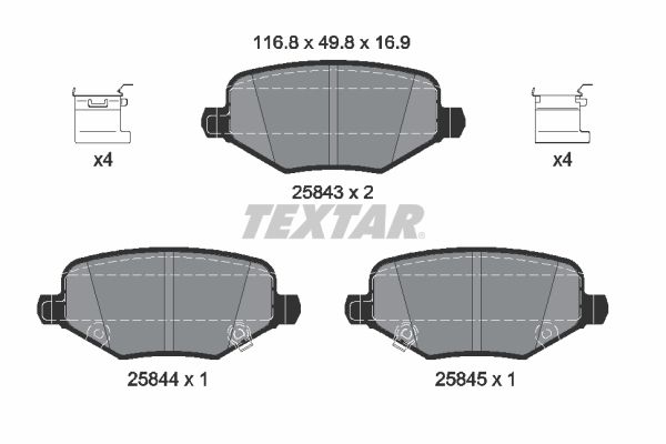 TEXTAR 2584301 Brake Pad Set, disc brake