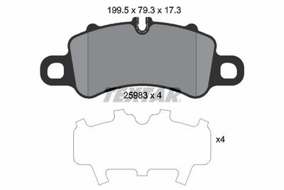 Brake Pad Set, disc brake TEXTAR 2598301