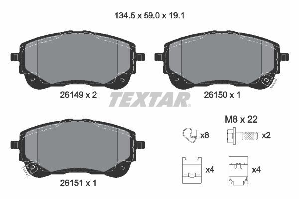 TEXTAR 2614901 Brake Pad Set, disc brake