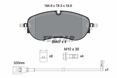 Brake Pad Set, disc brake TEXTAR 2640701