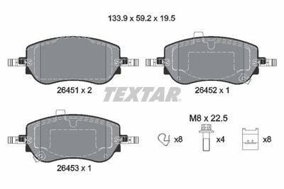 Brake Pad Set, disc brake TEXTAR 2645101
