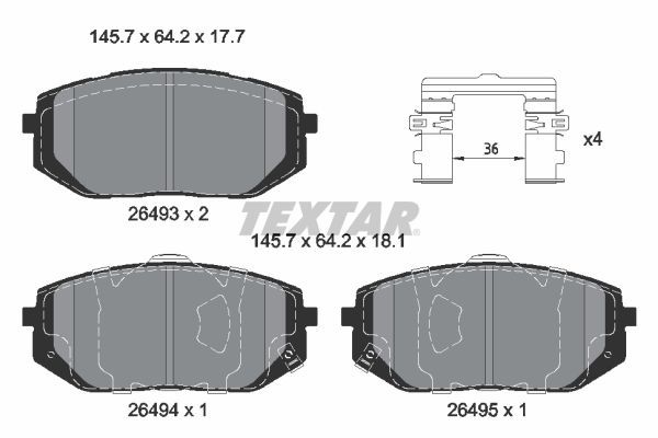TEXTAR 2649301 Brake Pad Set, disc brake