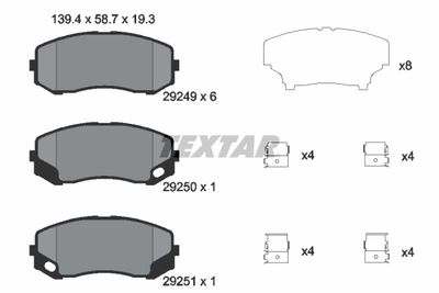 Brake Pad Set, disc brake TEXTAR 2924901