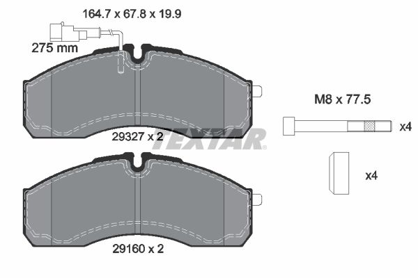 TEXTAR 2932701 Brake Pad Set, disc brake