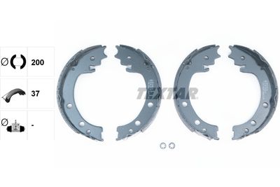 Brake Shoe Set, parking brake TEXTAR 91077000