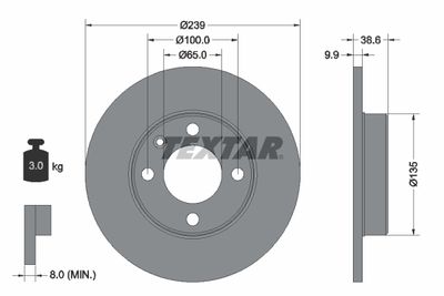 Brake Disc TEXTAR 92009303
