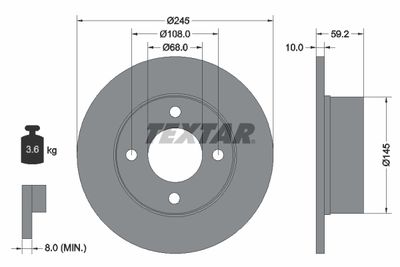 Brake Disc TEXTAR 92026100