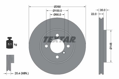 Brake Disc TEXTAR 92026503