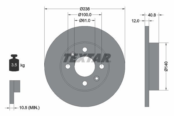 TEXTAR 92036103 Brake Disc