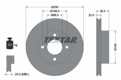 Brake Disc TEXTAR 92054200