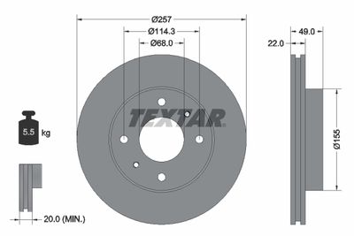 Brake Disc TEXTAR 92056300