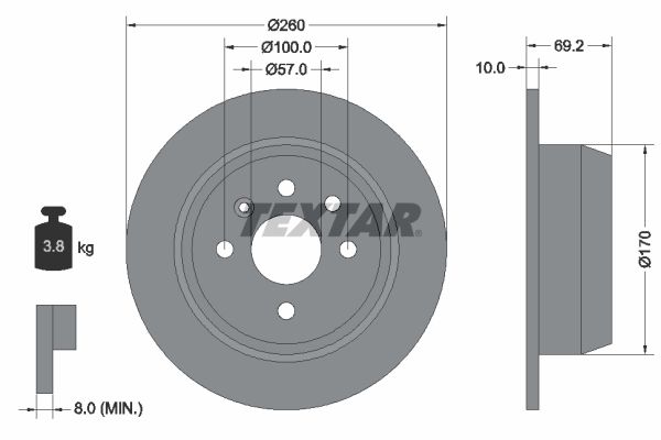 TEXTAR 92057000 Brake Disc