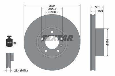Brake Disc TEXTAR 92058300