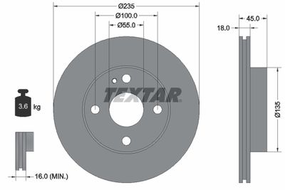 Brake Disc TEXTAR 92061500