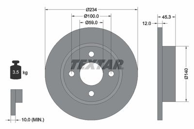 Brake Disc TEXTAR 92063300