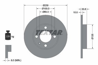 Brake Disc TEXTAR 92071903