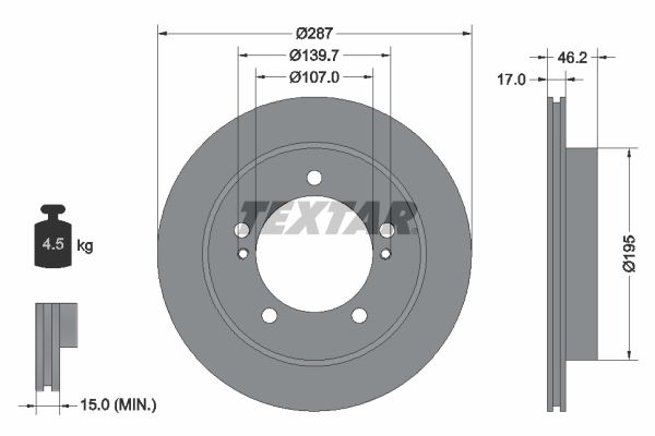 TEXTAR 92076400 Brake Disc