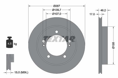 Brake Disc TEXTAR 92076400