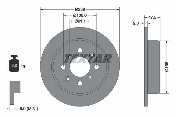 TEXTAR 92077900 Brake Disc