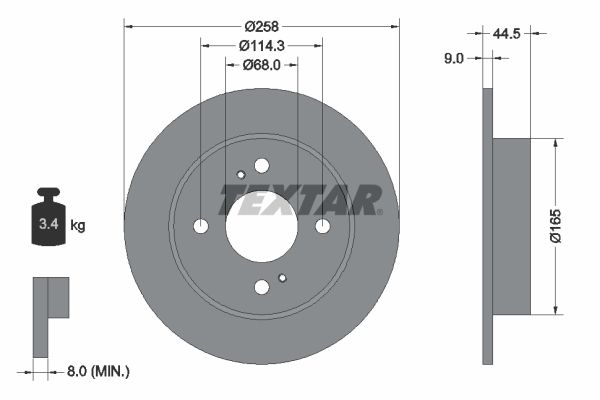 TEXTAR 92080200 Brake Disc
