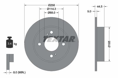 Brake Disc TEXTAR 92080200