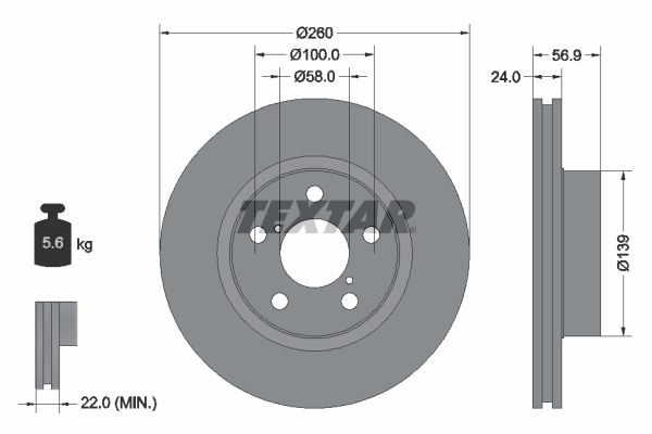 TEXTAR 92081900 Brake Disc