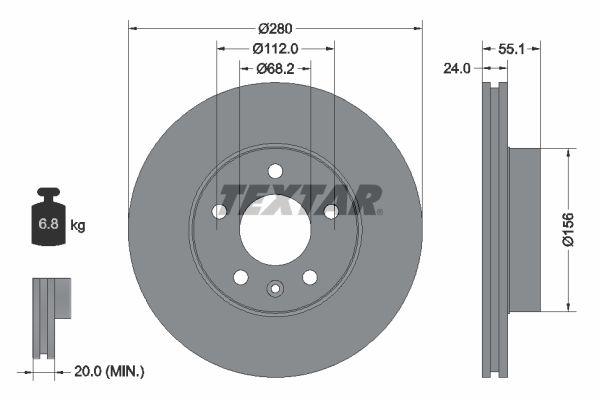 TEXTAR 92083803 Brake Disc
