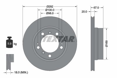 Brake Disc TEXTAR 92088903