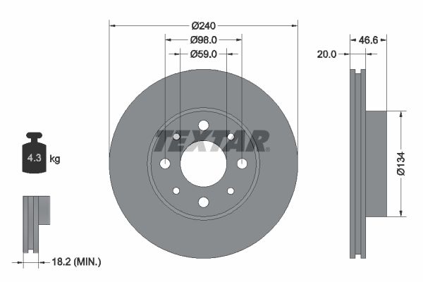 TEXTAR 92090300 Brake Disc