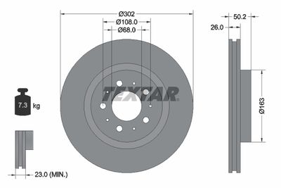 Brake Disc TEXTAR 92092300