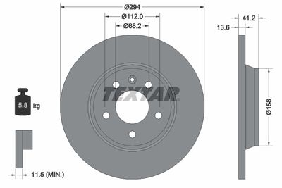 Brake Disc TEXTAR 92098103