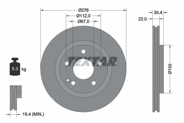 TEXTAR 92099603 Brake Disc