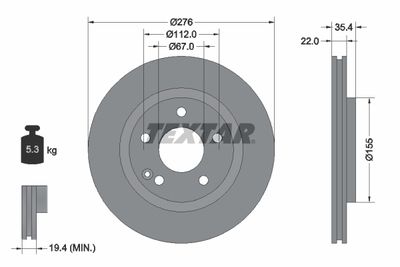 Brake Disc TEXTAR 92099603