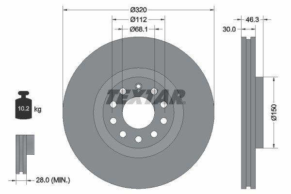 TEXTAR 92106703 Brake Disc