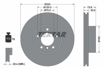 Brake Disc TEXTAR 92107105