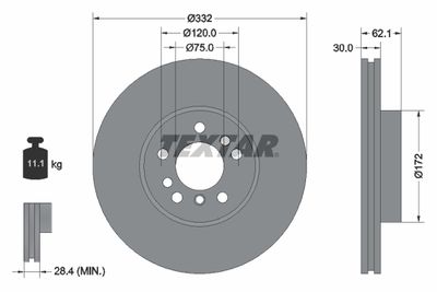 Brake Disc TEXTAR 92107205