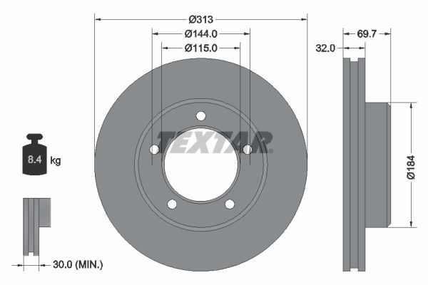 TEXTAR 92108103 Brake Disc