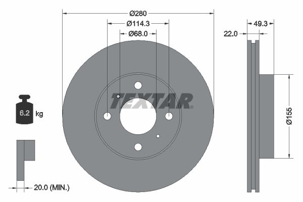 TEXTAR 92109300 Brake Disc