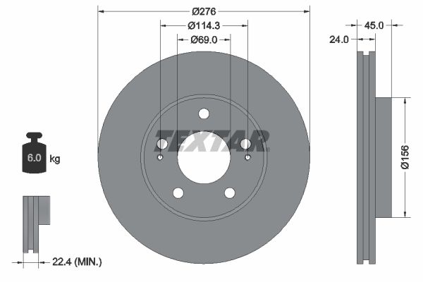 TEXTAR 92110700 Brake Disc