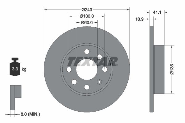 TEXTAR 92111303 Brake Disc