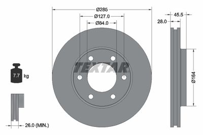 Brake Disc TEXTAR 92113000