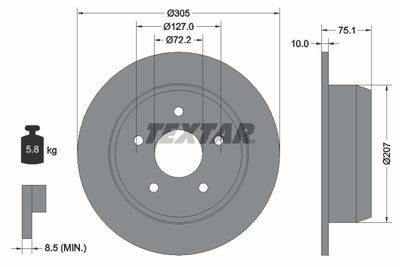 Brake Disc TEXTAR 92113700