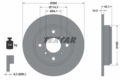 Brake Disc TEXTAR 92114300