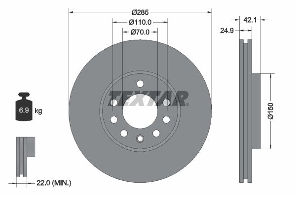 TEXTAR 92118703 Brake Disc