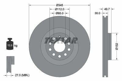 Brake Disc TEXTAR 92120605